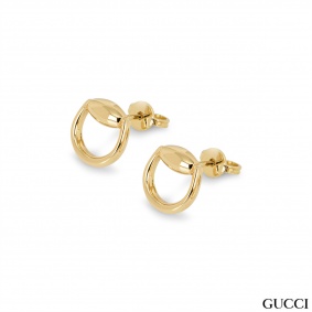 Gucci Yellow Gold Horsebit Stud Earrings YBD39102600100U Gucci Yellow Gold Horsebit Stud Earrings YBD39102600100U